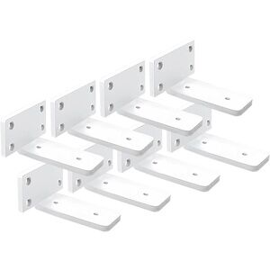 White Heavy Duty Metal Floating Shelf Brackets 4", Set of 8